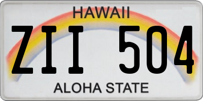 HI license plate ZII504