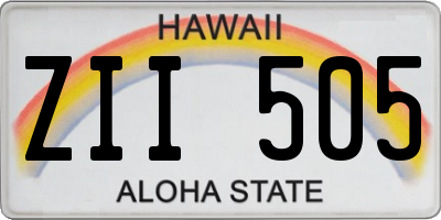 HI license plate ZII505