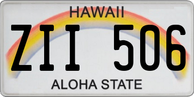 HI license plate ZII506