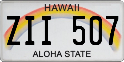 HI license plate ZII507