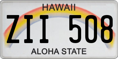 HI license plate ZII508