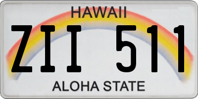 HI license plate ZII511