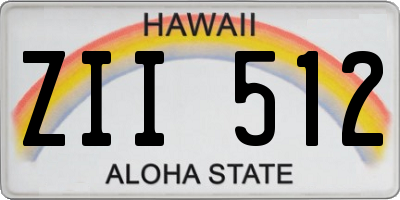 HI license plate ZII512