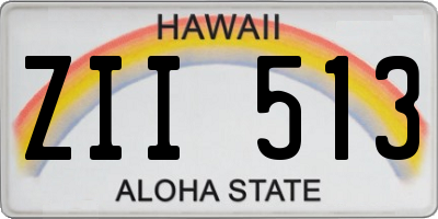 HI license plate ZII513