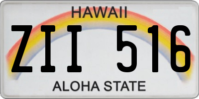 HI license plate ZII516