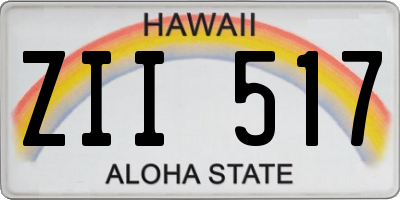 HI license plate ZII517