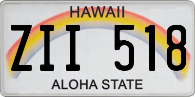 HI license plate ZII518