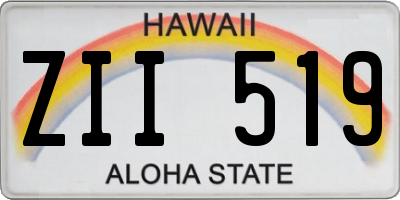 HI license plate ZII519