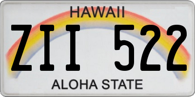 HI license plate ZII522
