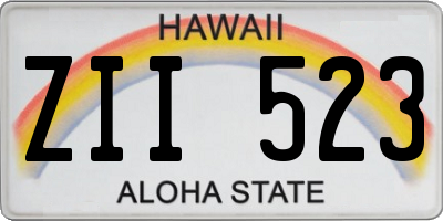 HI license plate ZII523