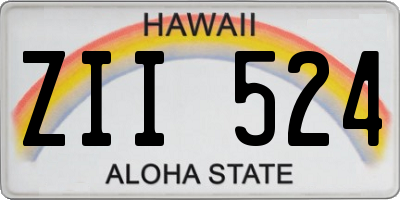 HI license plate ZII524