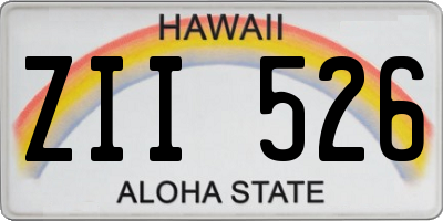 HI license plate ZII526