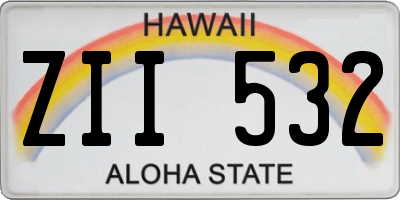 HI license plate ZII532