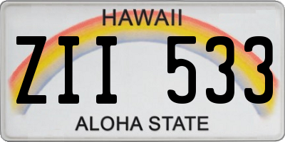 HI license plate ZII533