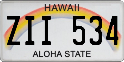 HI license plate ZII534