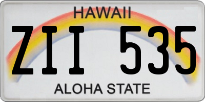 HI license plate ZII535