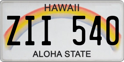 HI license plate ZII540