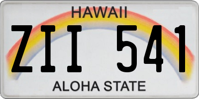 HI license plate ZII541