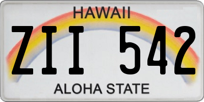 HI license plate ZII542