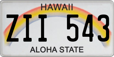 HI license plate ZII543