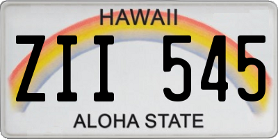 HI license plate ZII545
