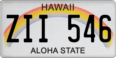 HI license plate ZII546