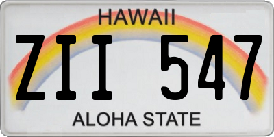 HI license plate ZII547