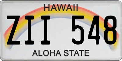 HI license plate ZII548