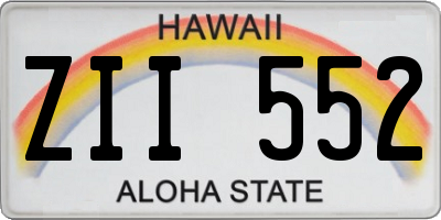 HI license plate ZII552