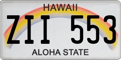 HI license plate ZII553