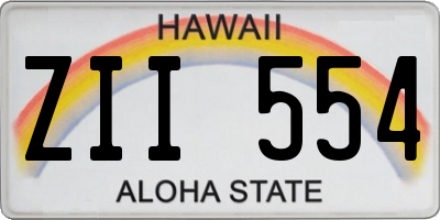 HI license plate ZII554