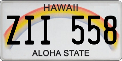 HI license plate ZII558