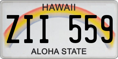 HI license plate ZII559