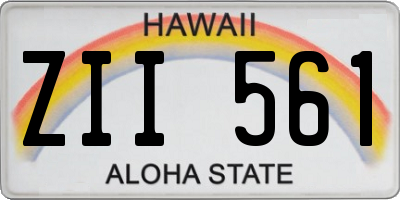 HI license plate ZII561