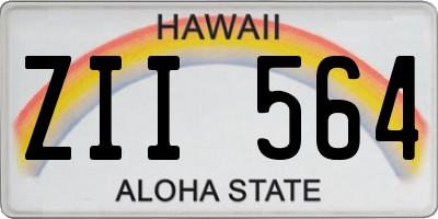 HI license plate ZII564