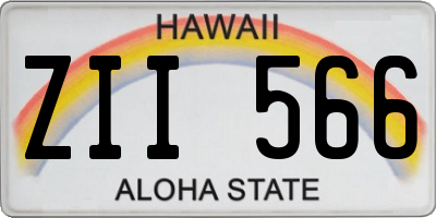 HI license plate ZII566