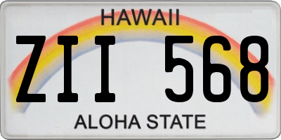 HI license plate ZII568