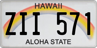HI license plate ZII571
