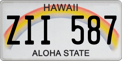 HI license plate ZII587