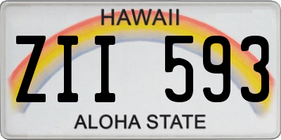 HI license plate ZII593