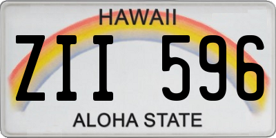 HI license plate ZII596