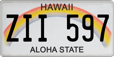 HI license plate ZII597