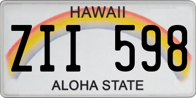 HI license plate ZII598