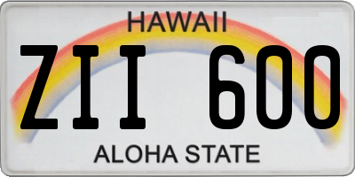 HI license plate ZII600