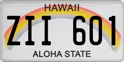 HI license plate ZII601