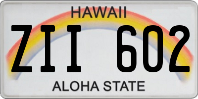 HI license plate ZII602