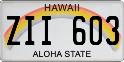 HI license plate ZII603