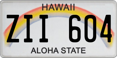 HI license plate ZII604