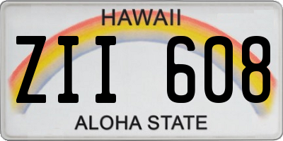 HI license plate ZII608