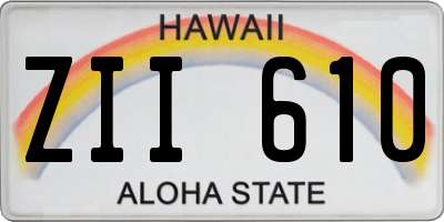 HI license plate ZII610